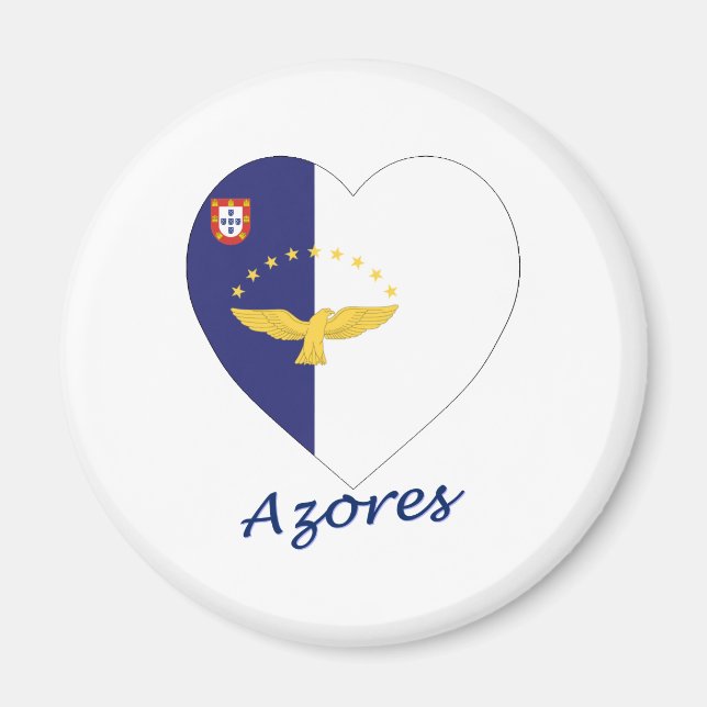 Azores Flag Heart Magnet (Front)