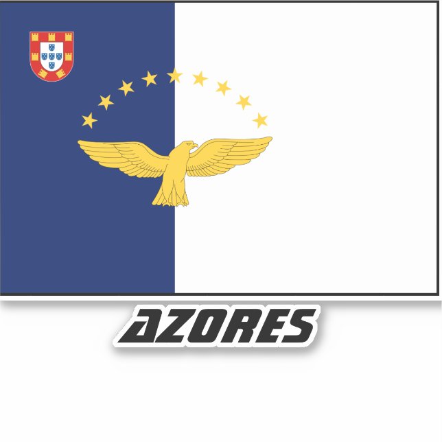 Azores Flag Laser Sticker (Front)