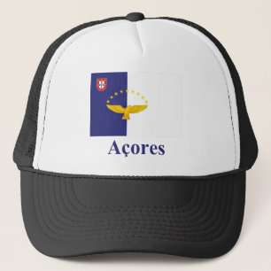 Azores Flag with Name in Portuguese Trucker Hat