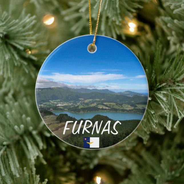Azores: Furnas Christmas Custom Ornament (Tree)