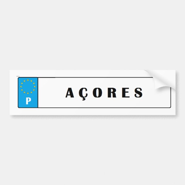 Azores* Islands Car License Sticker (Front)