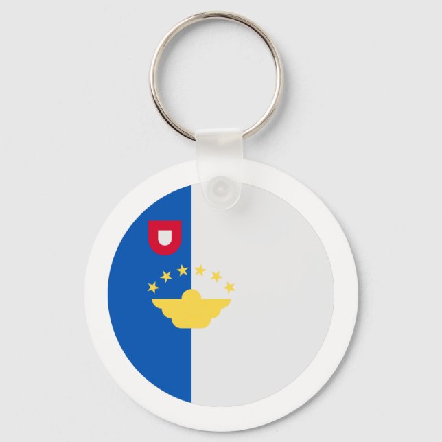 Azores Islands Flag Key Ring (Front)