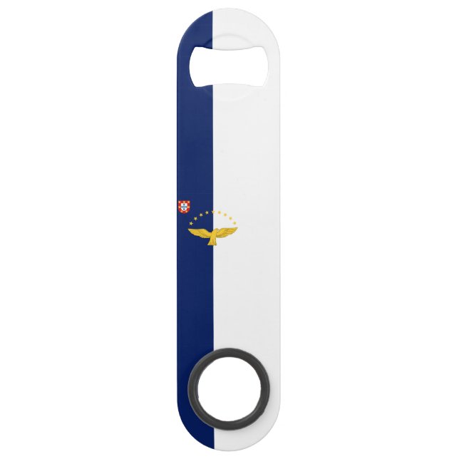 Azores islands flag Stainless Steel Bottle Opener (Front)