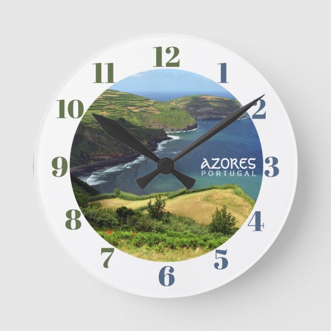 Azores Islands photo, Portugal Round Clock (Front)