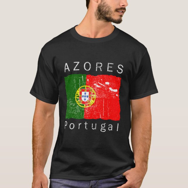 Azores Islands Portuguese Flag I Love Portugal T-Shirt (Front)