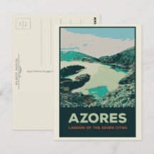 Azores lagoon of 7 cities illustration Portugal