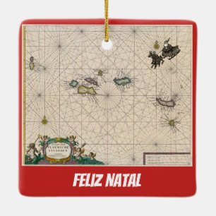 Azores Map Christmas Ornament