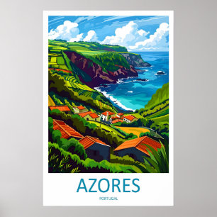 Azores Poster National Park Ski Travel Vintage