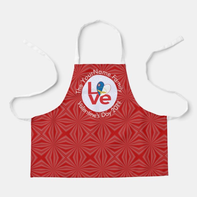 Azores Red LOVE Flag Personalised  Apron (Front)