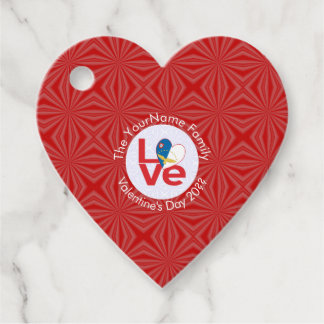 Azores Red LOVE Flag Personalised  Favour Tags