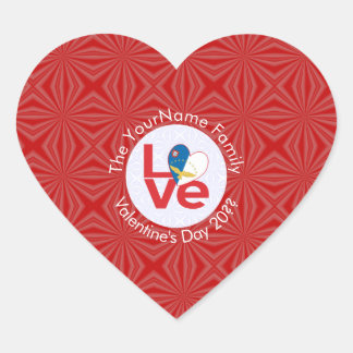 Azores Red LOVE Flag Personalised  Heart Sticker