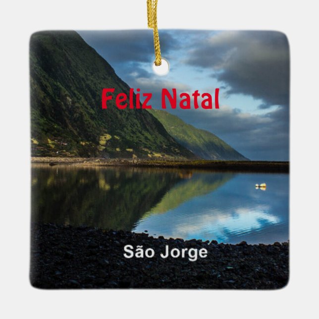 Azores: Sao Jorge Panoramic Christmas Ornament (Front)