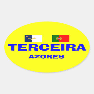 Azores - Terceira Euro-style Oval Mug Oval Sticker