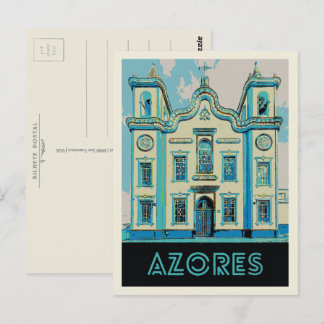 Azores Terceira island illustration Portugal Postcard