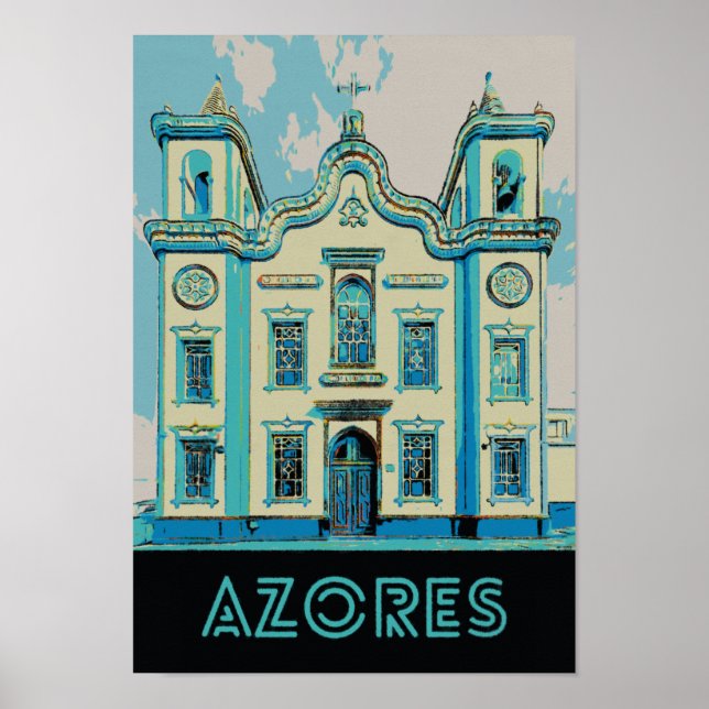 Azores Terceira island illustration Portugal Poster (Front)