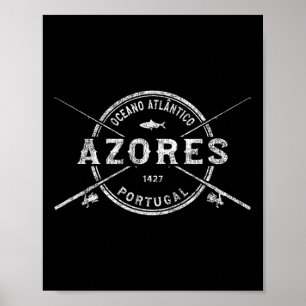 Azores Vintage Crossed Fishing Rods  Poster