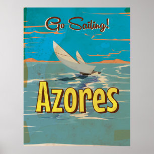 Azores vintage travel poster
