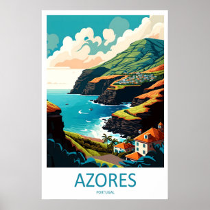 Azores Vintage Travel Poster Ski National Park