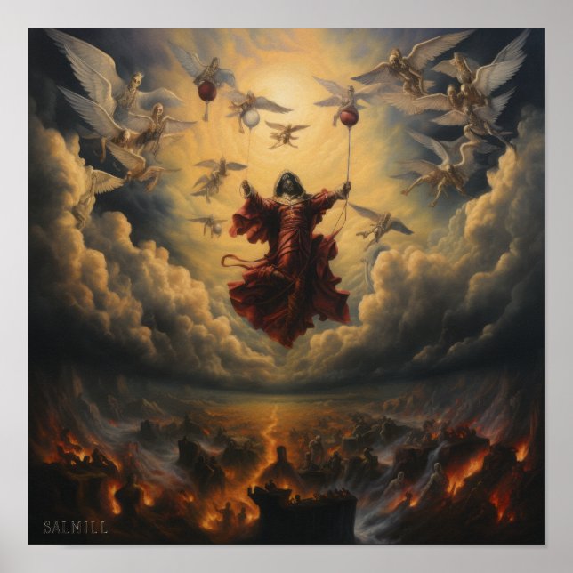 Azrael Floating Above Humanity Poster - Stunning A (Front)