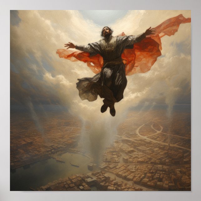 Azrael Floating Above Humanity - Unique Poster for (Front)