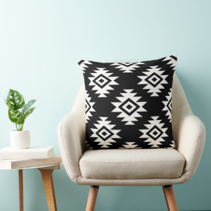 Aztec 2Way BW Symbol Big Pattern Cushion
