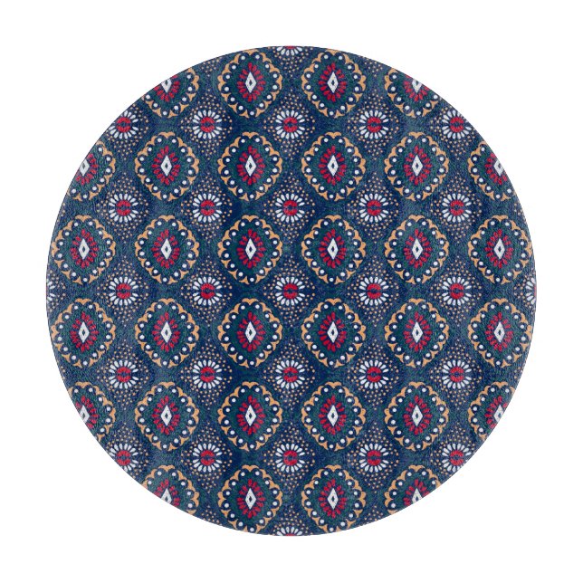 Aztec Allure: Tribal Striped Elegance Cutting Board (Front)
