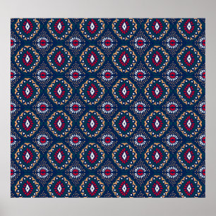 Aztec Allure: Tribal Striped Elegance Poster