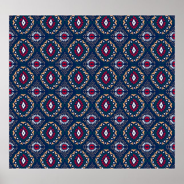 Aztec Allure: Tribal Striped Elegance Poster (Front)