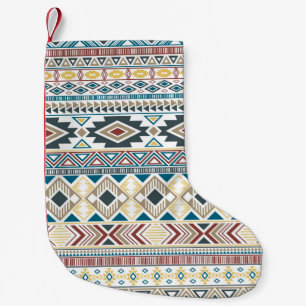 Aztec american indian pattern tribal ethnic motifs small christmas stocking
