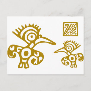 Aztec Ancient Birds! Ancient Cultures Designs! Postcard