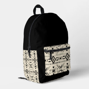 Aztec and Black Printed Backpack