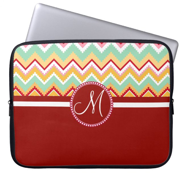 Aztec Andes Tribal Mountains Chevron Fiesta ZigZag Laptop Sleeve (Front)