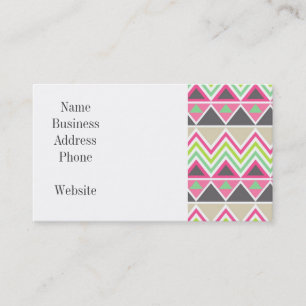 Aztec Andes Tribal Mountains Chevron Zig Zags Business Card