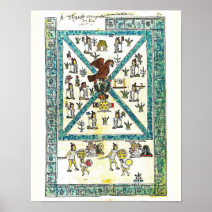 Aztec Art Codex Mendoza Cover copy,  Middle Ages Poster