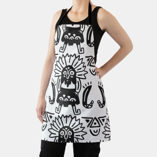 Aztec Art - Lizard Pattern Apron (Insitu)