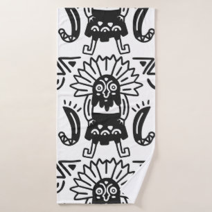 Aztec Art - Lizard Pattern Bath Towel