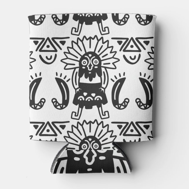 Aztec Art - Lizard Pattern Can Cooler (Front)