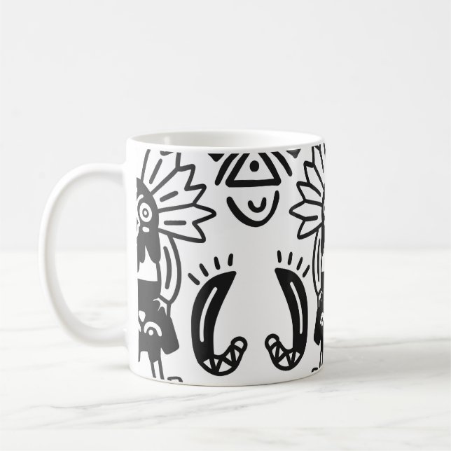 Aztec Art - Lizard Pattern Coffee Mug (Left)