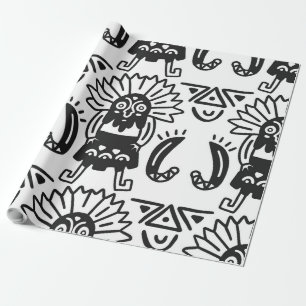 Aztec Art - Lizard Pattern Wrapping Paper