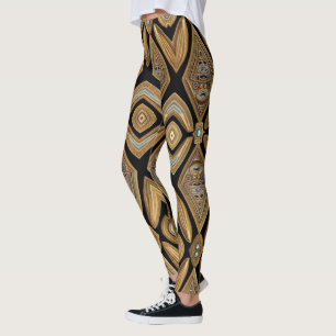 Aztec art, vibrant, reflecting the culture leggings