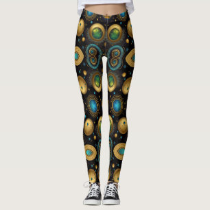 Aztec art,  vibrant, reflecting the culture leggings