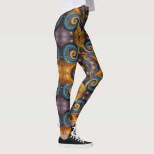 Aztec art, vibrant, reflecting the culture leggings
