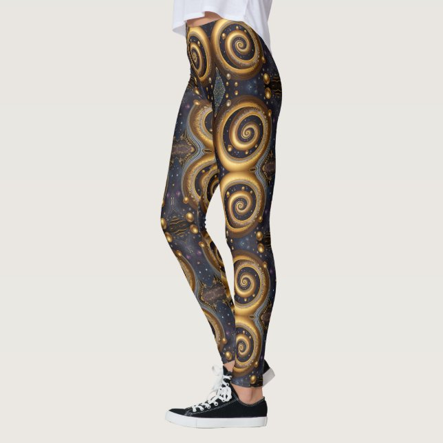 Aztec art,  vibrant, reflecting the culture leggings (Left)