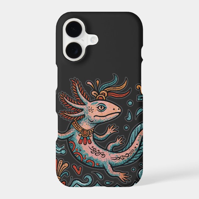 Aztec Axolotl Xolotl eroded stone tribal boho art (Back)