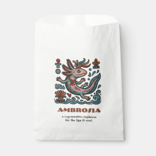 Aztec Axolotl Xolotl eroded stone tribal boho art Favour Bags