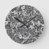 Aztec Axolotl Xolotl Tribal Pattern Black & White