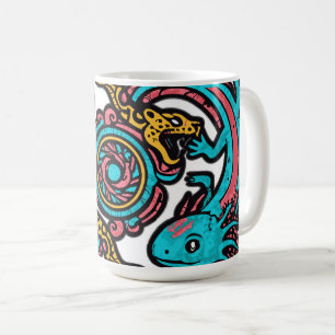 Aztec Axolotl Xolotl Tribal Pattern mythology boho Coffee Mug
