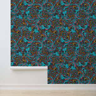 Aztec Axolotl Xolotl Tribal Pattern mythology boho Wallpaper
