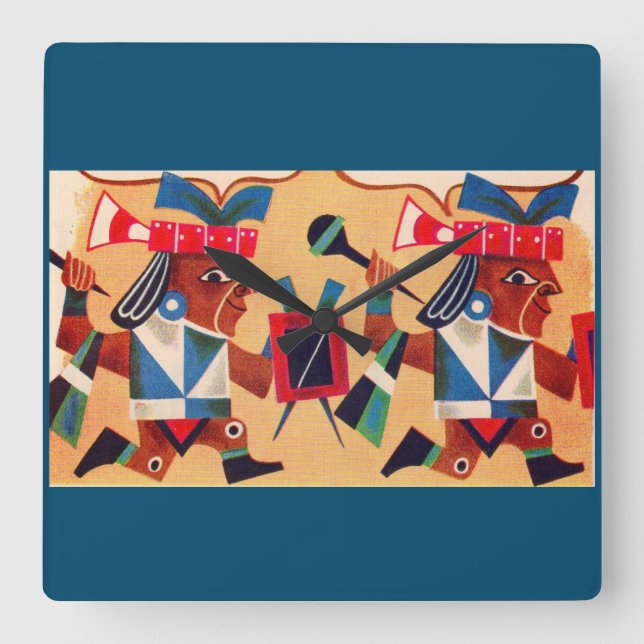 Aztec Aztecs Square Wall Clock (Front)