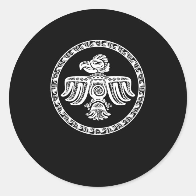 Aztec Bird Maya Inca Culture Native Civilisation G Classic Round Sticker (Front)